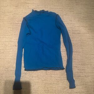 Zara Deep Blue Textured Blouse